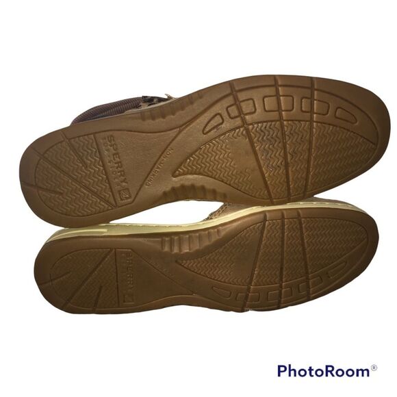 Sperry Hikerfish Brown Leather Leopard Lace Up Ankle Boot Sz 6 9173626 Cheetah - Picture 9 of 11